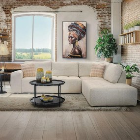 Γωνιακός Καναπές Carmen Fylliana Δεξιά Γωνία Κρέμ 304x242x89 εκ. 304x242x89 εκ.