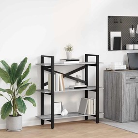 vidaXL Ράφι Βιβλίων Γκρίζο Σονομα 100 x 33,5 x 102 εκ