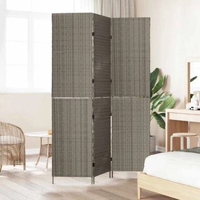 vidaXL Διαχωριστικό Δωματίου Γκρι 147 x 180 cm συνθετικό ρατάν