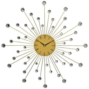 Ρολόι Τοίχου Με Διάφανους Κρυστάλλους 827930  55x55x4cm Gold Ankor Μέταλλο