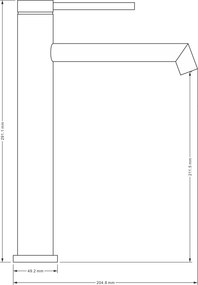 Acquanet Equinox 5003 Brushed Gold - Μπαταρία Επιτραπέζιου Νιπτήρα