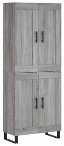 vidaXL Ντουλάπι Γκρι Sonoma 69,5 x 34 x 180 εκ. Επεξεργασμένο Ξύλο