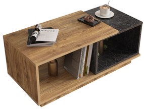 ΤΡΑΠΕΖΙ ΣΑΛΟΝΙΟΥ TELES HM18181.02 ΜΕΛΑΜΙΝΗ ΣΕ ΦΥΣΙΚΟ & ΜΑΥΡΟ ΜΑΡΜΑΡΟ 100x45x42Υεκ.