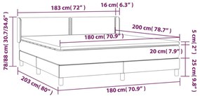 Κρεβάτι Boxspring με Στρώμα Ροζ 180x200 εκ. Βελούδινο - Ροζ