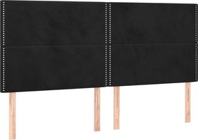 vidaXL Κρεβάτι Boxspring με Στρώμα Μαύρο 180x200 εκ. Βελούδινο