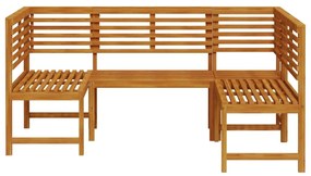 vidaXL Σετ Παγκάκι Κήπου 3 pcs Καφέ Στερεό Ξύλο Ακακίας