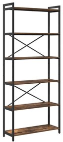 vidaXL Βιβλιοθήκη Καπνιστή δρυς 80 x 30 x 188 εκ Επεξεργασμένο ξύλο