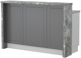 Πάγκος νησίδας Tahoma-Μήκος: 150 εκ.-Γραφίτης-Siena Marble