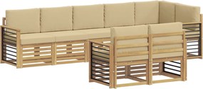 vidaXL Σειρά Καναπέ Εξωτερικού 8 pcs Λευκό και Μπεζ