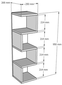 Ραφιέρα επιδαπέδια Pratel σε λευκή απόχρωση 25x27x95 εκ. 25x27x95 εκ.
