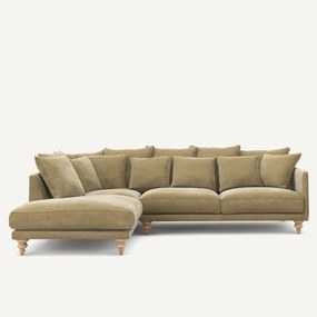 Γωνιακός καναπές από βελούδο stonewashed, Lazare