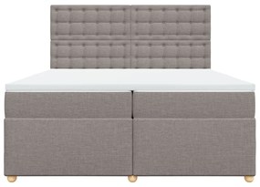 vidaXL Κρεβάτι Boxspring με Στρώμα Taupe 200x200 εκ. Υφασμάτινο