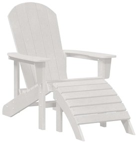 vidaXL Καρέκλα Adirondack με Ποδάρια Λευκή HDPE