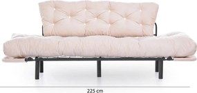 Τριθέσιος Καναπές Κρεβάτι Κρέμ NITTA 70x185x85