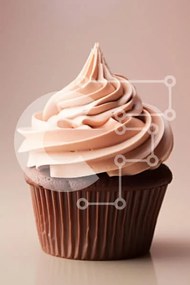 Intra Συλλεκτικό Ξύλινο Παζλ Plywood 4mm - Λαχταριστό Cupcake σοκολάτας με κρέμα παγώματος Σε Ξύλινο Κουτί - Διαστάσεις: 10x10 cm – 25 κομμάτια