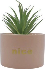 Τεχνητό Φυτό σε Κεραμικό Γλαστράκι "Nice" 11x17cm - Ροζ