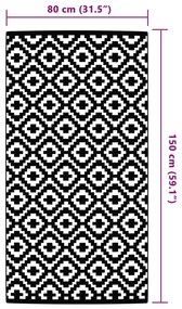vidaXL Χαλί εξωτερικού χώρου ARAKIL γκρι 80x150 cm PP
