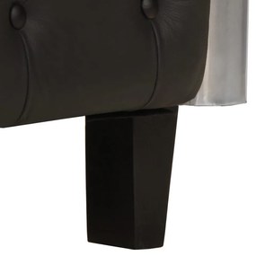 vidaXL Πολυθρόνα Aviator Μαύρη από Γνήσιο Δέρμα