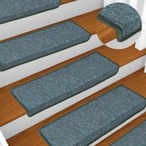 Πατάκια Σκαλοπατιών 15 τεμ. 65x21x4 εκ. Σκούρο Πράσινο με Ορθογώνια Άκρη