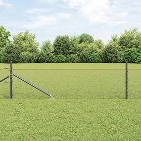 vidaXL Φράχτης με Στήλες. Γκρι 0.8 x 25 m Ατσάλι με επικάλυψη PVC