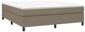 Κρεβάτι Boxspring με Στρώμα Taupe 160x200 εκ. Υφασμάτινο - Μπεζ-Γκρι