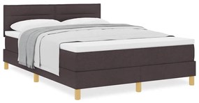 vidaXL Κρεβάτι box spring με στρώμα με στρώμα Σκούρο καφέ Σκούρο καφέ