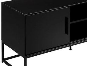 Τραπέζι Tv Riverton 432, Μαύρο, Με πόρτες, 130x55x40cm