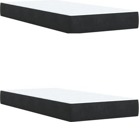 vidaXL Κρεβάτι Boxspring με Στρώμα Μαύρο 200x200 εκ. Βελούδινο