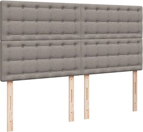 vidaXL Κρεβάτι Boxspring με Στρώμα Taupe 180x200 εκ. Υφασμάτινο