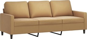 vidaXL Πολυθρόνες Σετ 3 Τεμαχίων Καφέ από Βελούδο με Μαξιλάρια