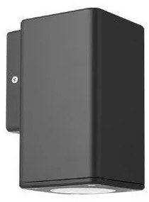 Απλίκα Τοίχου Τετράγωνη GU10 9W IP65 Πλαστικό H16.2 UP OR DOWN ΦOS_ME-21-0202-19-Ανθρακί 21-0202-19