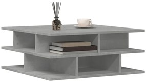 vidaXL Τραπεζάκι Σαλονιού Γκρι Σκυροδ. 70x70x29 εκ. Επεξεργ. Ξύλο
