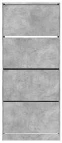Παπουτσοθήκη με 4 Ανακλ. Συρτάρια Γκρι Σκυρ. 80x34x187,5 εκ. - Γκρι