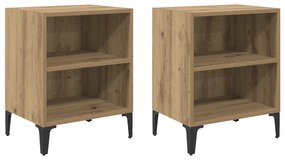 vidaXL Κομοδίνα 2 τμχ Αρτιστική Δρυς 40x30x50 εκ. Επεξεργασμένο Ξύλο