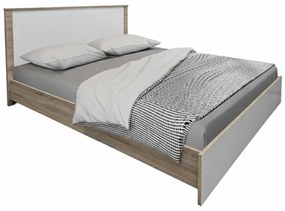 Κρεβάτι Athos pakoworld σε sonoma-λευκό απόχρωση 160x200εκ
