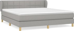 vidaXL Κρεβάτι Boxspring με Στρώμα Αν. Πράσινο 160x200εκ Υφασμάτινο