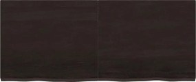vidaXL Επιφάνεια Τραπεζιού Σκούρο Καφέ 120x50x(2-4)εκ Επεξ. Μασίφ Δρυς