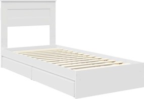 vidaXL Κρεβάτι Αποθήκης Λευκό 75 x 190 cm Επεξεργασμένο ξύλο