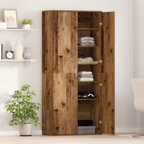 vidaXL Υψηλή ντουλάπα Παλιό Ξύλο 80x35x180 εκ. Επεξεργασμένο Ξύλο