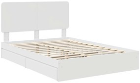 vidaXL Κρεβάτι Αποθήκης Λευκό 140 x 190 cm Επεξεργασμένο ξύλο