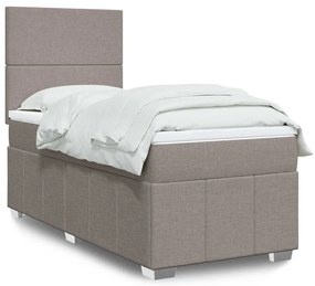 vidaXL Κρεβάτι Boxspring με Στρώμα Taupe 80x200 εκ. Υφασμάτινο