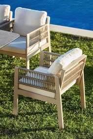 Garden Table &amp; Chairs Set (8 Pieces) Toscana Ceramic Beige