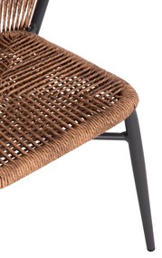 Καρέκλα LYNN C6267.01 Αλουμινίου Ανθρακί με P.E. Rattan Φυσικό 57x61x79Υ εκ. 57x61x79 εκ.