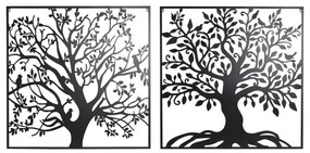 Διακόσμηση τοίχων DKD Home Decor Δέντρο Μέταλλο (98 x 1 x 98 cm) (x2)