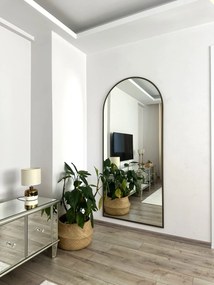 Stewehome Καθρέπτης Δαπέδου Οβάλ με Κομψό Σχεδιασμό σκούρο καφέ 180x80 cm