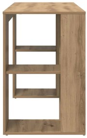 vidaXL Γραφείο με Αποθήκευση με ράφι artisan δρυς 130 x 50.5 x 75 εκ.