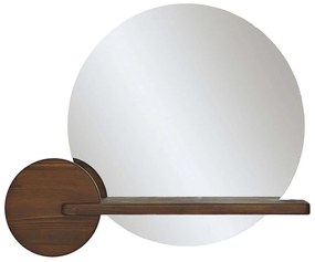 Καθρέπτης Τοίχου Με Ραφάκι Points 552NOS2441 83x70cm Walnut-Clear Aberto Design Wood