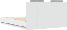 vidaXL Πλαίσιο Κρεβατιού με Κεφαλάρι Λευκό 140x200 εκ. Επεξ. Ξύλο