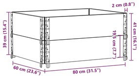 Ζαρντινιέρα Κήπου Καφέ 80x60 εκ. από Μασίφ Ξύλο Πεύκου - Καφέ