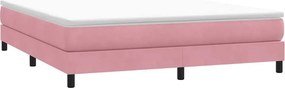 vidaXL Κρεβάτι Boxspring χωρίς Στρώμα Ροζ 180x210 εκ. Βελούδινο